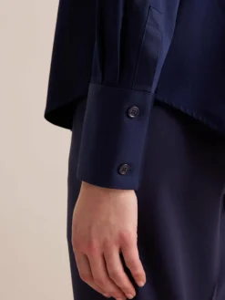 Seidensticker Blusen<Damen Schluppenbluse - Uni blau uni