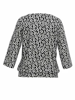 Frank Walder Shirts & Tops<Damen Shirt mehrfarbig schwarz gemustert