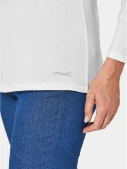 Goldner Sweatshirts & Sweatjacken<Damen Shirt - Basic T-Shirt aus reiner Baumwolle weiß uni