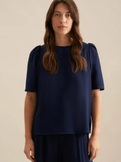 Seidensticker Blusen<Damen Shirtbluse - Uni blau uni