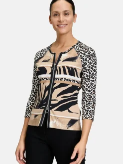 Betty Barclay Sweatshirts & Sweatjacken<Damen Shirtjacke mehrfarbig schwarz gemustert