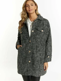 Faina Blazer<Damen Shirtjacket grau uni