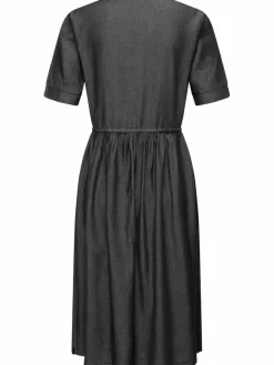 Ragwear Kleider<Damen Shirtkleid - Casarea Denim schwarz meliert