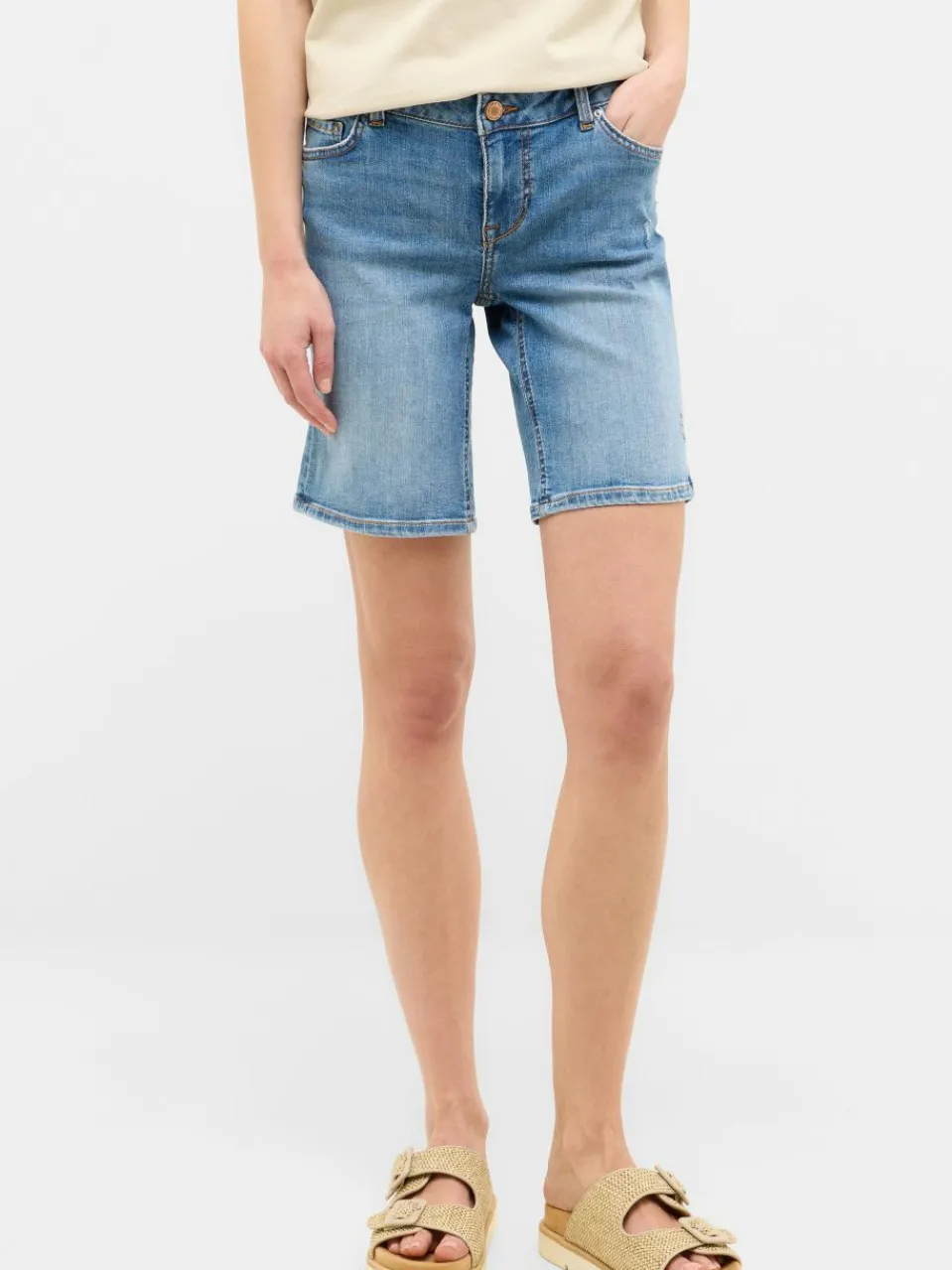 Mustang Jeans<Damen Short blau uni