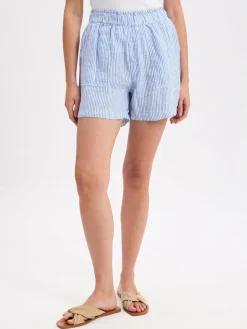 Marie Lund Hosen<Damen Shorts aus reinen Leinen blau weiß gestreift