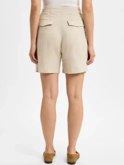 Franco Callegari Hosen<Damen Shorts mit Leinenanteil beige uni