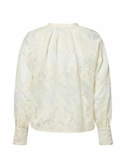 Marie Lund Blusen<Damen Sommerbluse ecru strukturiert