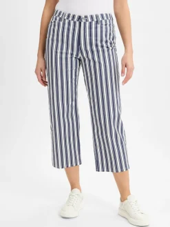 MAC Hosen<Damen Sommerhose - Chiara indigo weiß gestreift