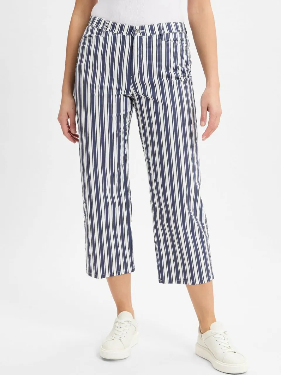 MAC Hosen<Damen Sommerhose - Chiara indigo weiß gestreift