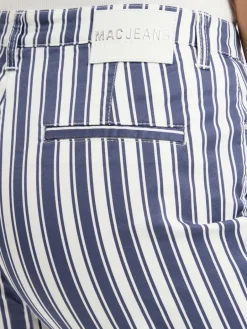 MAC Hosen<Damen Sommerhose - Chiara indigo weiß gestreift