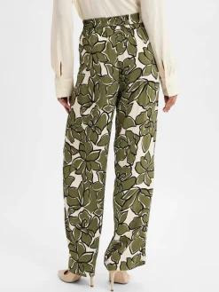 Vila Hosen<Damen Sommerhose - VIMara Dura schilf ecru gemustert