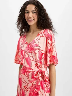 s.Oliver BLACK LABEL Kleider<Damen Sommerkleid pink rosa gemustert