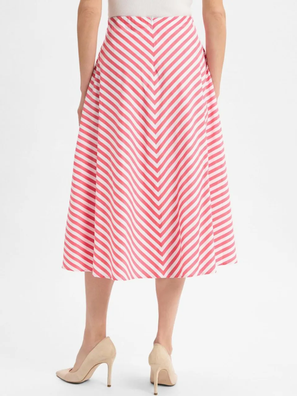 MAERZ Röcke<Damen Sommerrock rot weiß gestreift