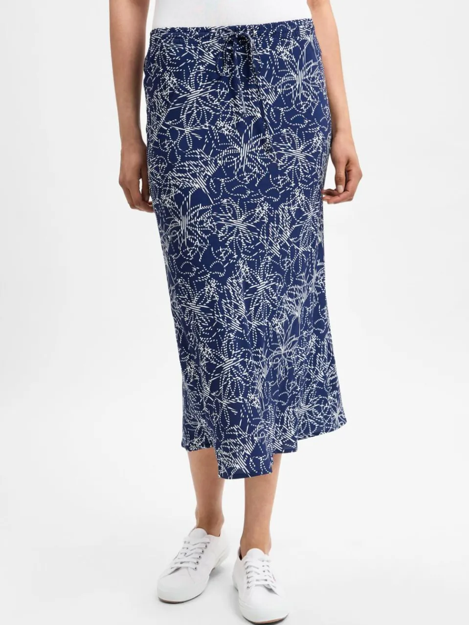 Marie Lund Röcke<Damen Sommerrock marine weiß gemustert