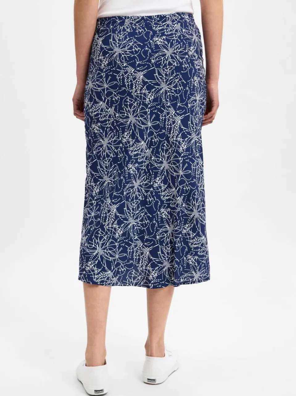 Marie Lund Röcke<Damen Sommerrock marine weiß gemustert