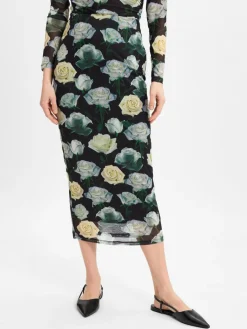 EDITED Röcke<Damen Sommerrock - Sofia grün schwarz gemustert