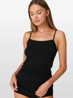 Schiesser Shirts & Tops<Damen Spaghettitop - 95/5 schwarz uni