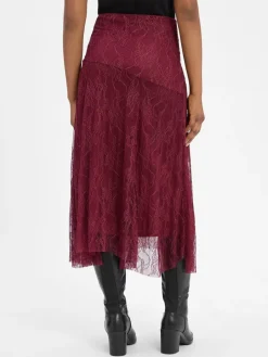 Rich & Royal Röcke<Damen Spitzenrock bordeaux uni