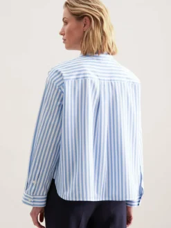 Seidensticker Blusen<Damen Stehkragenbluse - Gestreift blau gestreift