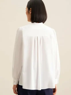 Seidensticker Blusen<Damen Stehkragenbluse - Uni weiß uni