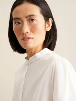 Seidensticker Blusen<Damen Stehkragenbluse - Uni weiß uni