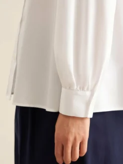 Seidensticker Blusen<Damen Stehkragenbluse - Uni weiß uni