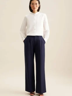 Seidensticker Blusen<Damen Stehkragenbluse - Uni weiß uni