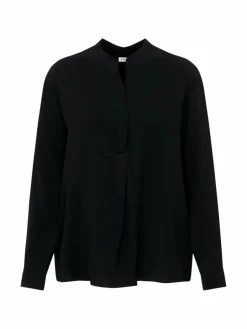 Seidensticker Blusen<Damen Stehkragenbluse - Uni schwarz uni