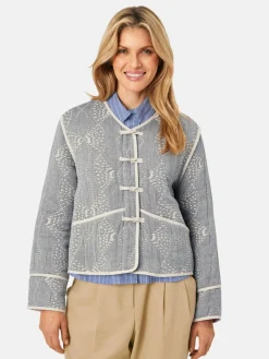 Masai Jacken & Westen<Damen Steppjacke blau bedruckt