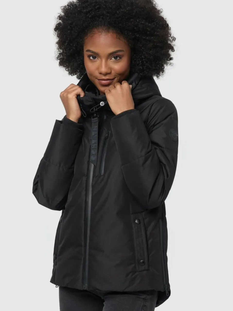 Navahoo Jacken & Westen<Damen Steppjacke - Krümelein schwarz uni