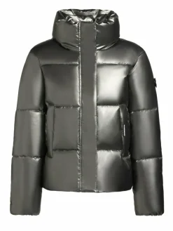 Khujo Jacken & Westen<Damen Steppjacke - Rinja Shiny-YM silber uni