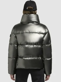 Khujo Jacken & Westen<Damen Steppjacke - Rinja Shiny-YM silber uni