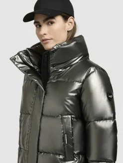 Khujo Jacken & Westen<Damen Steppjacke - Rinja Shiny-YM silber uni