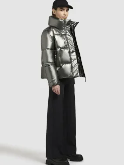 Khujo Jacken & Westen<Damen Steppjacke - Rinja Shiny-YM silber uni