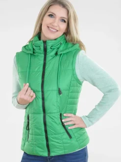 Navigazione Jacken & Westen<Damen Steppweste grün uni