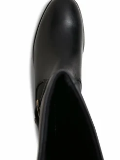 Tommy Hilfiger Stiefel<Damen Stiefel aus Leder schwarz uni