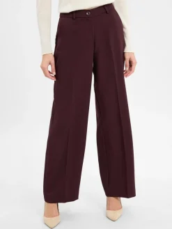 More & More Hosen<Damen Stoffhose aubergine uni