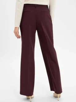 More & More Hosen<Damen Stoffhose aubergine uni