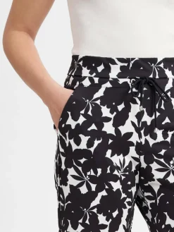 MAC Hosen<Damen Stoffhose - Easy Wideleg schwarz weiß gemustert