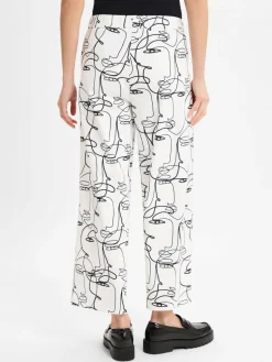 MAC Hosen<Damen Stoffhose - Faye weiß schwarz gemustert