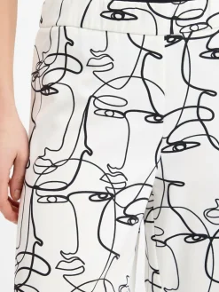 MAC Hosen<Damen Stoffhose - Faye weiß schwarz gemustert