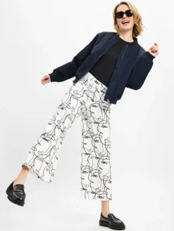 MAC Hosen<Damen Stoffhose - Faye weiß schwarz gemustert