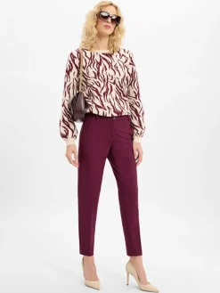 BRAX Hosen<Damen Stoffhose - Maron S aubergine uni