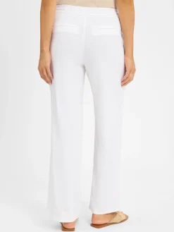 s.Oliver Hosen<Damen Stoffhose mit Leinen-Anteil weiß uni