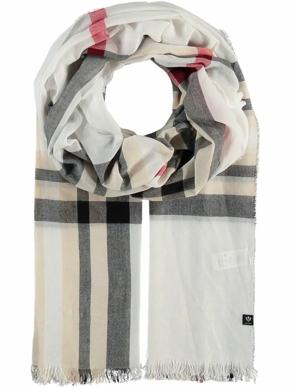 Fraas Schals & Tücher<Damen Stola weiß kariert
