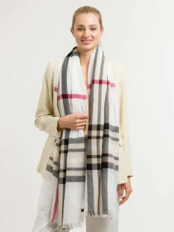 Fraas Schals & Tücher<Damen Stola weiß kariert