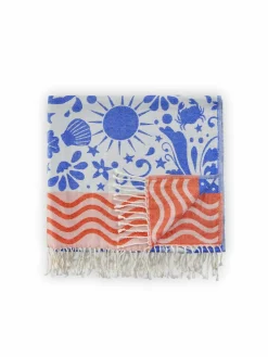 Codello Schals & Tücher<Damen Strandtuch blau bedruckt