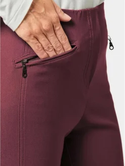 Goldner Hosen<Damen Stretchhose LOUISA - Wärmende Schlupfhose LOUISA in knitterarmer Ware bordeaux uni