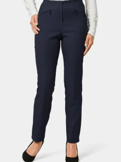 Goldner Hosen<Damen Stretchhose LOUISA - Wärmende Schlupfhose LOUISA in knitterarmer Ware marine uni