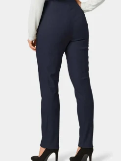 Goldner Hosen<Damen Stretchhose LOUISA - Wärmende Schlupfhose LOUISA in knitterarmer Ware marine uni